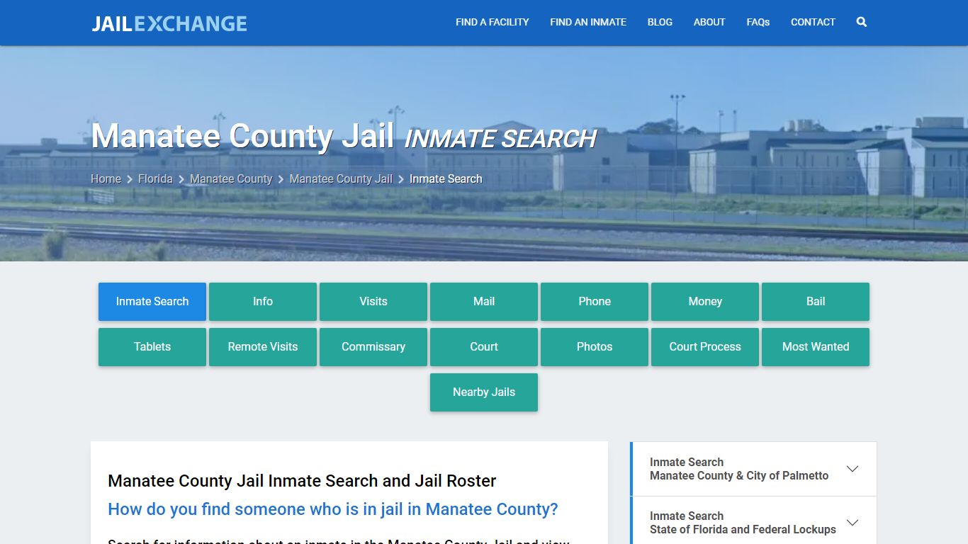Inmate Search: Roster & Mugshots - Manatee County Jail, FL